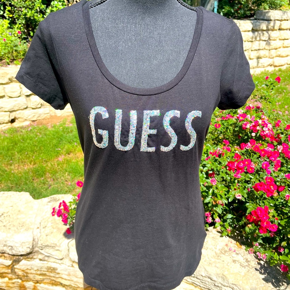 Guess, short sleeve, black, Top, size M